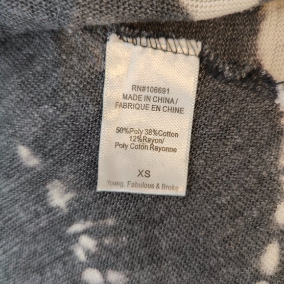 Young Fabulous & Broke Tie Dye Long Sleeve Top Gray White Festival Shibori Artsy - Picture 8 of 8